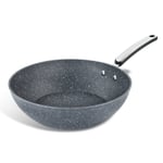 Scoville Expert Neverstick+ 28cm Wok Pan, Non Stick, Stir Fry Pan, Grey, NEW