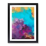 Ticket To Ride Abstract Framed Print for Living Room Bedroom Home Office Décor, Wall Art Picture Ready to Hang, Black A2 Frame (62 x 45 cm)