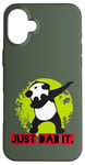 Coque pour iPhone 16 Plus Dab Dabbing Panda Eco Planet Green Save World