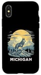 Coque pour iPhone X/XS Destination de vacances pour les loups gris du Michigan