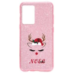 Coque Iphone 12 PRO MAX paillettes rose noel vibes