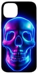 iPhone 14 Plus Dark Hell Blue Skull Case