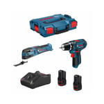 BOSCH Kit 12V B12GSRGOP2bat3a-40 (GSR 12V-15 + GOP 12V-28 + 2 x 3,0 Ah + GAL12V-40 + L-Boxx 102)