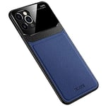 Rdyi6ba8 Coque pour iPhone 12 Pro Max, Étui en Cuir PU Haute Qualité + Arrière PC en Dur + Bumper Silicone TPU Antichoc Housse pour iPhone 12 Pro Max - Bleu