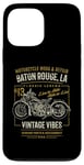 Coque pour iPhone 13 Pro Max Baton Rouge LA USA Rétro Style vieilli Moto Design