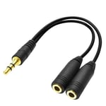 Cable Adaptateur dédoubleur prise jack 3.5 mm mâle femelle Audio Couleur Noir - Marque Yuan Yuan