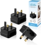 European to UK Plug Adaptor,AIEVE 2 Pin EU to UK 3 Pin Adapter Plug, EU to UK P