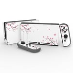 eXtremeRate Autocollants pour Nintendo Switch Console & Joycon & Dock,Sticker Skins pour Switch avec 2 PCS Protecteur d'Écran-Fleurs Cerisier Tombe