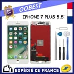 ECRAN IPHONE 7 PLUS LCD BLANC 5.5  + VITRE TACTILE CHASSIS (Envoie sous 24H de FR)