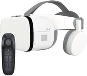 Casque Réalité Virtuelle 3d Vr Avec Télécommande, Visionneuse Vr Stéréo Pour Films Jeux Imax Lunettes Vr Sans Fil Bluetooth Compatibles Avec Iphone Ios/Android De 4,7-6,3"" ( Color : White , Size : B0