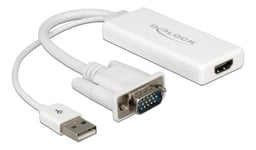 Delock VGA to HDMI Adapter with Audio white