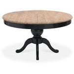 Table ronde extensible en bois massif sidonie Noir