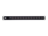 Aten Basic Pdu Pe0212g - Strømfordelerenhet (Kan Monteres I Rack) - Ac 100-240 V - 3840 Va - Inngang: Iec 60320 C20 - Utgangskontakter: 12 (12 X Iec 60320 C13) - 1U - 3.05 M Kabel