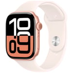 Apple Watch Series 10 GPS 46mm Rose Gold Aluminium Sport Band M/L MWWU3 - Unisex - 46 mm - Smartklokke - Quartz med lader