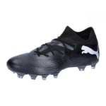 Puma Men Future 7 Match Fg/Ag Soccer Shoes, Puma Black-Puma White, 39 EU