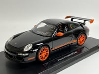 WELLY - Voiture de 2007 couleur noir avec jantes orange – PORSCHE GT3 rs - 1/...