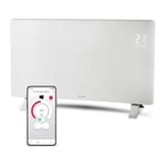 Sencor - Radiateur intelligent Wi-Fi en verre scf 4740WH - 2400 w - 2 niveaux - Thermostat - Blanc