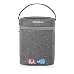 Miniland 89320 Thermal Bag for Thermos and Baby Bottles, Insulated Bag, Double Azure Rose, Grey