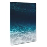 Big Box Art Under the Ocean in Abstract Canvas Wall Art Framed Picture Print, 30 x 20 Inch (76 x 50 cm), Blue, Blue, Turquoise, Teal