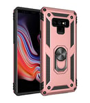 BestST Coque Samsung Galaxy Note 9, avec Anneau Support, Coque Etui Housse Galaxy Note 9 Antichoc Militaire [Tough Armor] Heavy Duty Shock Proof Protective Housse pour Galaxy Note 9- Rose Or