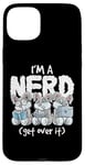 Coque pour iPhone 15 Plus Bunny I'm A Nerd Get Over It Nerdy Geek Rabbit Reading Gamer