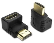 Neuf 90 Degrés Angle HDMI Mâle à Femelle Câble Adaptateur Raccord Ultra HD #926