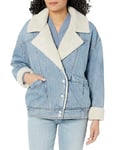 [BLANKNYC] Womens Women's Denim Sherpa Jacket, Crash Course, S