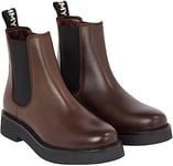 Tommy Jeans Women Chelsea Boot Flat Ankle-High, Brown (Velvet Brown), 5 UK