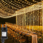 Rideau Lumineux 100M 1000 LED Guirlande Lumineuse Mariage, Timer, Étanche Rideau Lumineux Noël pour Pergola Jardin Extérieur Interieur Décorations