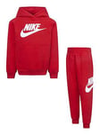 Nike Kids Unisex Club Fleece Hoodie And Joggers Set - Red