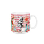 Alice's Adventures in Wonderland Mug - Pink Roses & Flamingos Ceramic Cup Gift