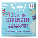 KinKind Rice Water Shampoo Bar for Hair Growth - Give Me STRENGTH! Hair Thickening Solid Shampoo Bar with Rice Protein | Volume for Fine & Flat Hair | Natural Travel Shampoo Bar for Hair UK