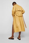 Hugo Boss Cadomi Vegan Leather Longline Fully Lined Trench Coat Yellow UK 10