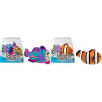 ZHU ZHU Aquarium - Lot de 2 Poissons : Sébastien Le Poisson Mandarin + Moon Le Poisson Clown - Mini Univers Marin Interactif - Animaux Électroniques pour Enfants - Jouets Aquatiques Éducatifs