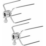 Chromé Fourchette Viande Aiguilles pour Le Barbecue Brochettes à accrocher avec vis de pour Rtisserie Broche , Lot de 2