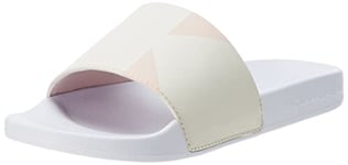 Calvin Klein Jeans Femme Claquettes Sandales de Bain, Ecru (Bright White/Peach Blush/Creamy), 41 EU