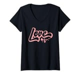 Womens Love Heart Collection Women's Valentine's Day V-Neck T-Shirt