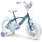 Huffy Disney Frozen 16" Girls Bike -Sea Crystal Blue + Front Doll Carrier - Age 5-7