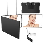 Mkitnvy Miroir 360 Degrés CheveuxMiroir 3 Faces avec Crochets Pliable et Haut...