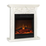 Klarstein Etna Pozzolana - Electric Fireplace, Power: 1800 Watts, 2 Heating Levels: 900/1800 W, OpenWindow Detection, LED Flame Illusion, Switchable Heating, 5 Brightness Levels, White