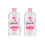 2x Johnson's Baby Oil Pure & Gentle Daily Care 500ml