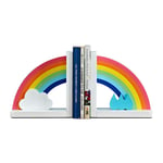 Art Bookend Personality Rainbow Wood Book Stand Decoration Bookcase Study Cute Bookend Creative Bookshelf Bookend Children's Room Home Decoration Book Ends (Color : B)