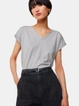 Whistles Willa Organic Cotton V-Neck Cap Sleeve T-Shirt