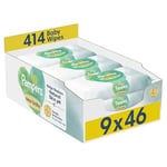 Pampers Harmonie New Baby Wipes 9 Packs of 46 Wipes = 414 Baby Wet Wipes, Help Restore Natural Skin pH