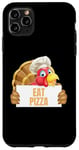 Coque pour iPhone 11 Pro Max Un cuisinier drôle de Thanksgiving à la dinde mange une pizza