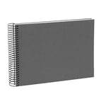 goldbuch Bella Vista, Linen Spiral Bound Memory 40 Book for Gluing, Photo Album, Paper, Grey (White Pages), 24x17 cm