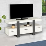 Meuble TV 116 cm PHOENIX avec tiroirs bois gris