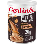 Gerlinéa Fit&Protein - Milk-shake Protéiné Saveur Cookie Caramel - Protéines Après le Sport - Whey Musculation Femme - Sans Sucres Ajoutés - 116 Kcal / portion - 340 g (10 boissons)