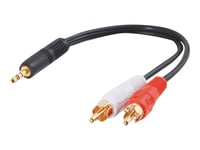 C2g Value Series Y-Cable - Audio-Adapter - Mini-Phone Stereo 3.5 Mm Hane Till Rca Hane - Skärmad - Svart