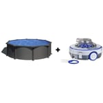 Pack Piscine ronde acier Ø3,70m x H: 1,22m  + Robot à batterie rechargeable